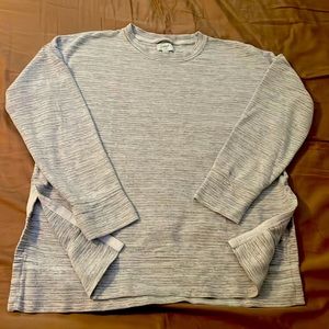 Aerie long sleeved comfy shirt gray and black, size med. slits on side